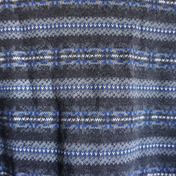 Lands' End Mens Medium Blue Striped Sweater - Picture 2 of 6